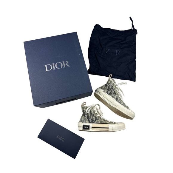 Dior - B23 HIGH-TOP SNEAKER in White and Black - Picture 1 of 11